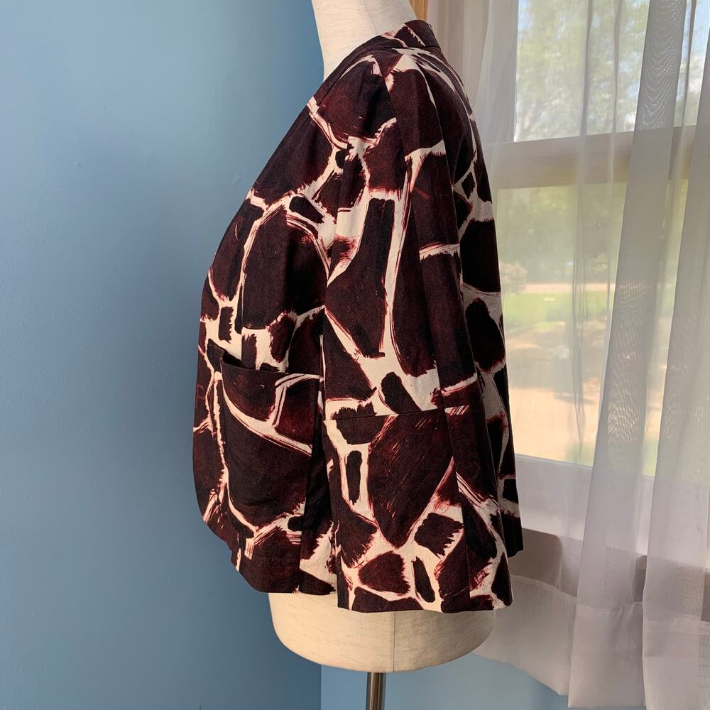 Anthropologie Leifsdottir Linen Blend Giraffe Jacket Size 6 - Picture 3 of 8